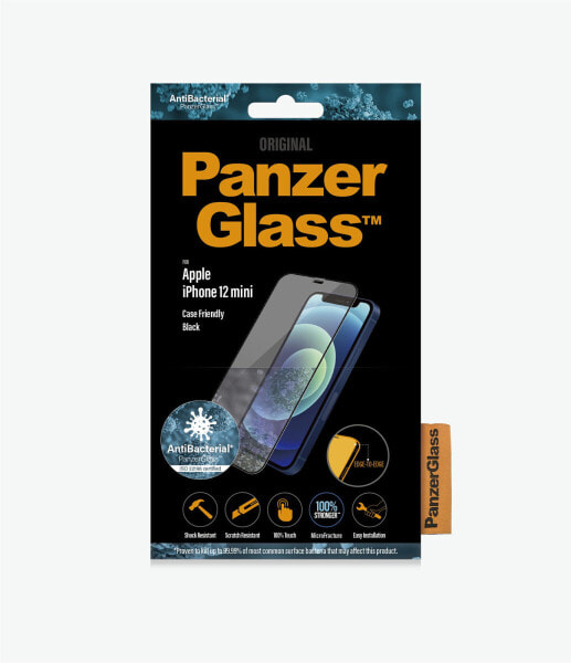 PanzerGlass Apple iPhone 12 mini Edge-to-Edge Anti-Bacterial - Clear screen protector - Mobile phone/Smartphone - Apple - iPhone 12 mini - Scratch resistant - Anti-bacterial - Transparent