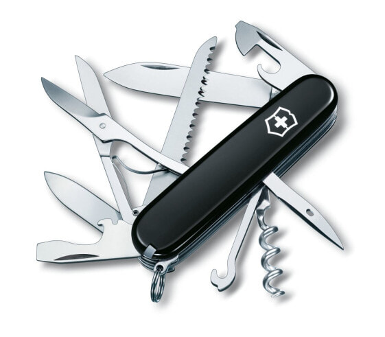 Нож мультитул Victorinox Huntsman - нож со скользящим замком - нож мультитул - нож с каперскою - нержавеющая сталь - синтетика ABS - черный, нержавеющая сталь.