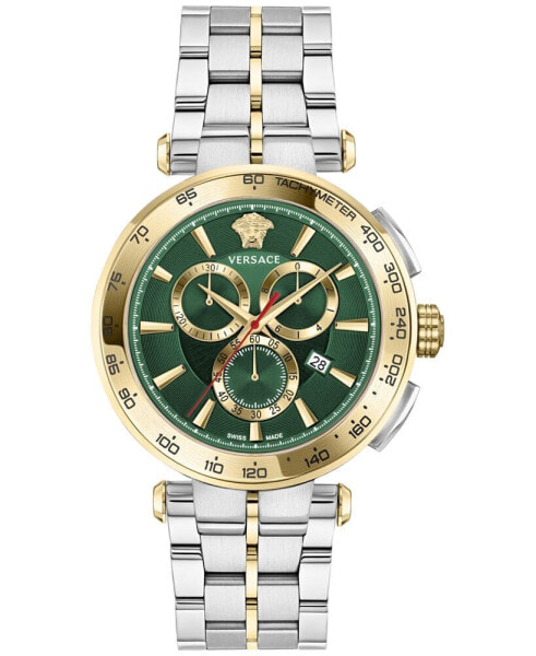 Men's Swiss Chronograph Aion Two-Tone Stainless Steel Bracelet Watch 45mm