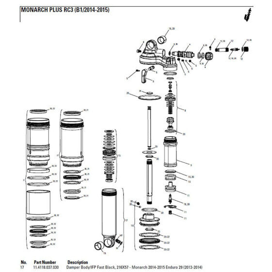 Амортизатор задний RockShox Monarch для Enduro 29 (2013-2014) 216x57, Fast Black, 2014-2015