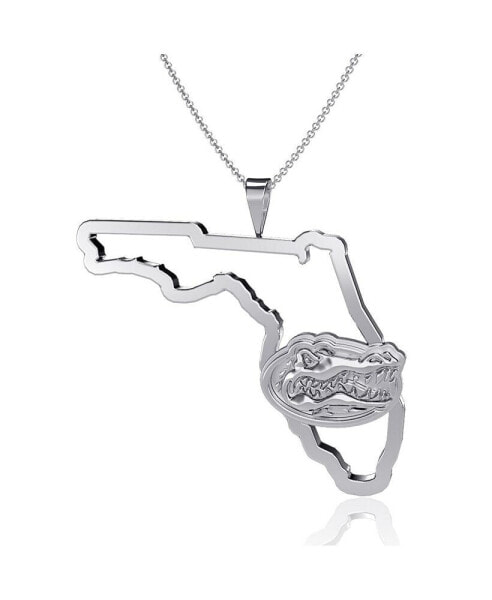 Women's Silver-Tone Florida Gators Team State Outline Necklace