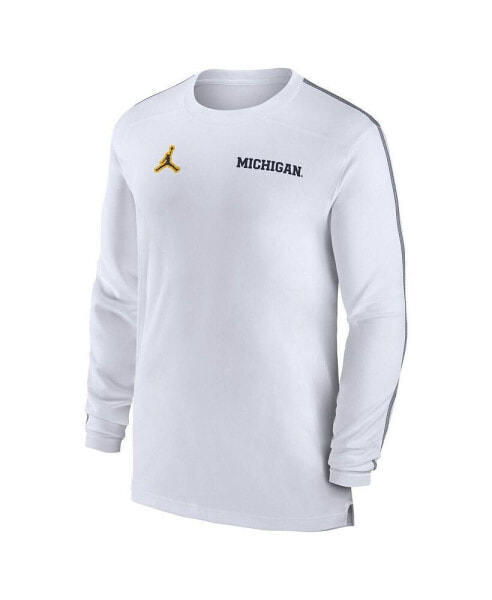 Men's Michigan Wolverines 2024 Sideline Coach UV Performance Long Sleeve T-Shirt