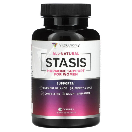 Vitauthority, Stasis, естественная гормональная поддержка для женщин, 120 капсул