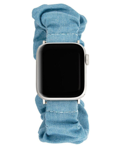 Ремешок для часов Anne Klein Light Blue Demin Scrunchie Band совместимый с Apple Watch 42/44/45/Ultra/Ultra 2