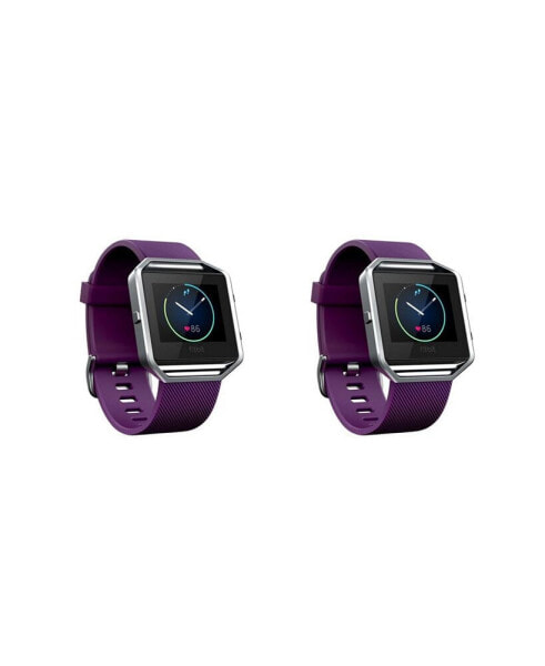 Unisex Fitbit Blaze Purple Silicone Watch Replacement Bands - Pack of 2