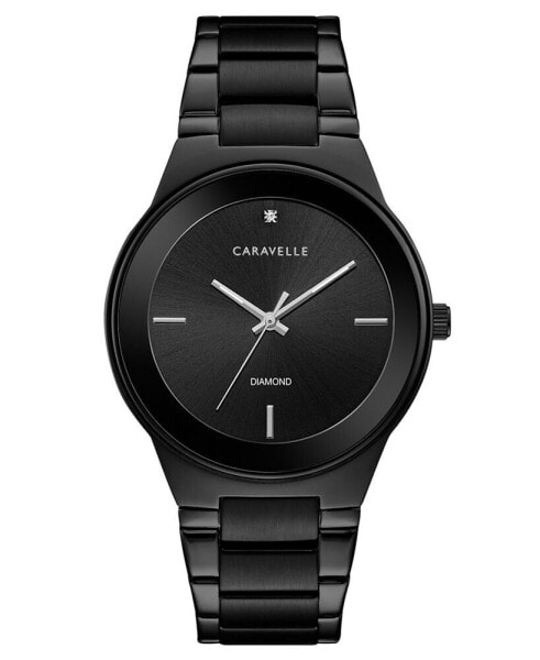 Часы Caravelle Diamond Accent Black Stainless