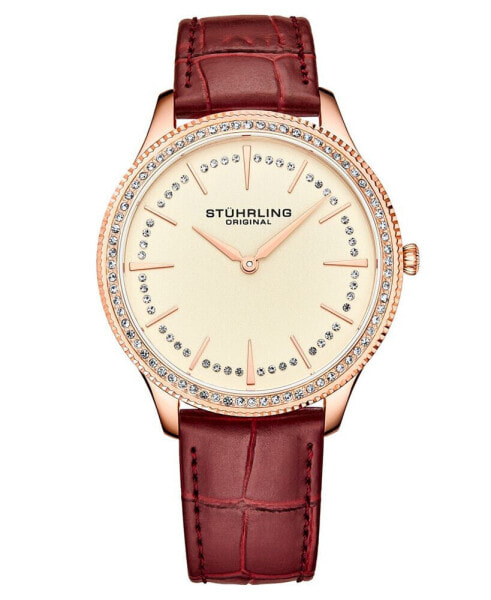 Часы Stuhrling Red Genuine Leather Watch