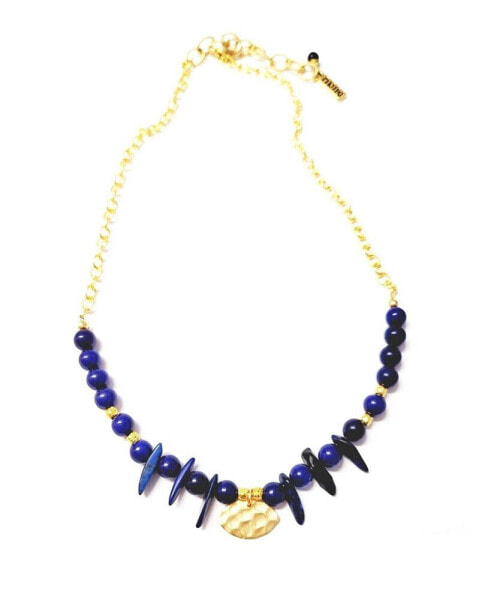 Women's Ain Necklace with Blue Lapis Stones