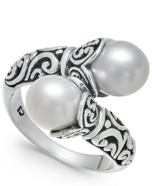 Кольцо Macy's Freshwater Pearl Scrollwork Bypass