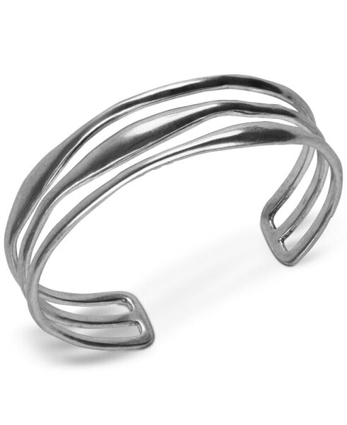 Silver-Tone Triple-Row Cuff Bracelet