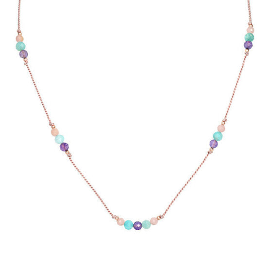 Amazonite, Amethyst and Angelite Cord Necklace HE24K3RG-LP