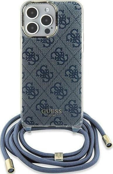 Guess Guess GUHCP15SHC4SEB iPhone 15 / 14 / 13 6.1" niebieski/blue hardcase Crossbody Cord 4G Print