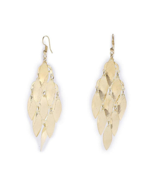 Women's Silver Foliage Drop Earrings