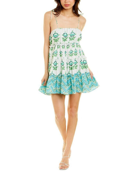 Celina Moon Babydoll Mini Dress Women's Green L