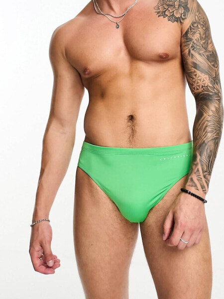 COLLUSION  swim brief in bright green 