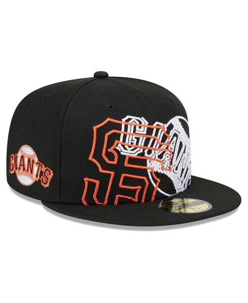 Men's Black San Francisco Giants Game Day Overlap 59FIFTY Fitted Hat