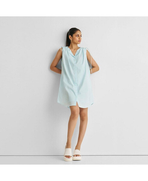 Women's Shirt dress with Shoulder Tie Details