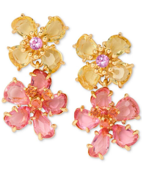 Gold-Tone Paradise Flower Double Drop Earrings