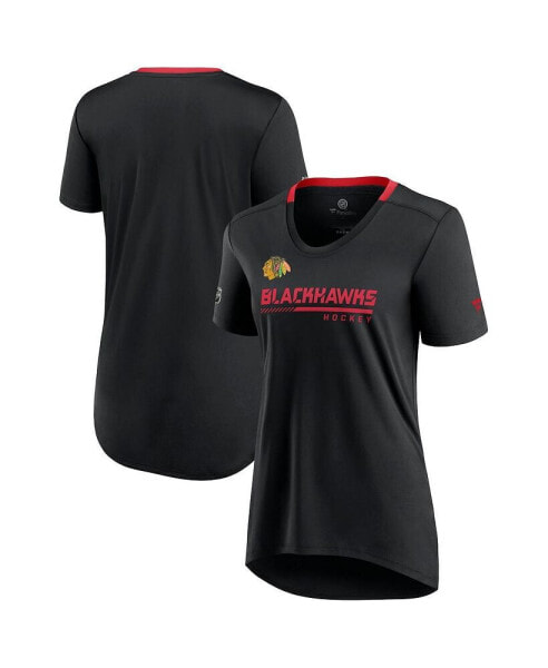 Women's Black Chicago Blackhawks Authentic Pro Locker Room T-shirt