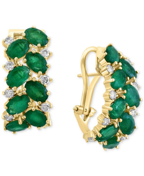 EFFY® Emerald (6-3/4 ct. t.w.) & Diamond (5/8 ct. t.w.) Statement Earrings in 14k Gold