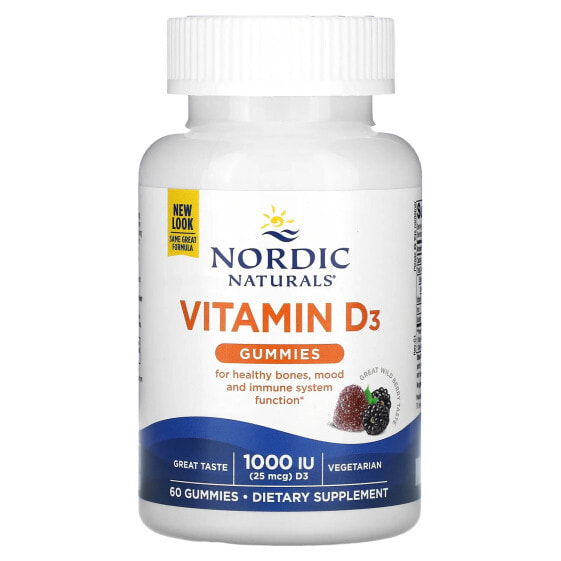 Жевательные витамины Nordic Naturals витамин D3, ягодный, 25 мкг (1,000 IU), 60 штук