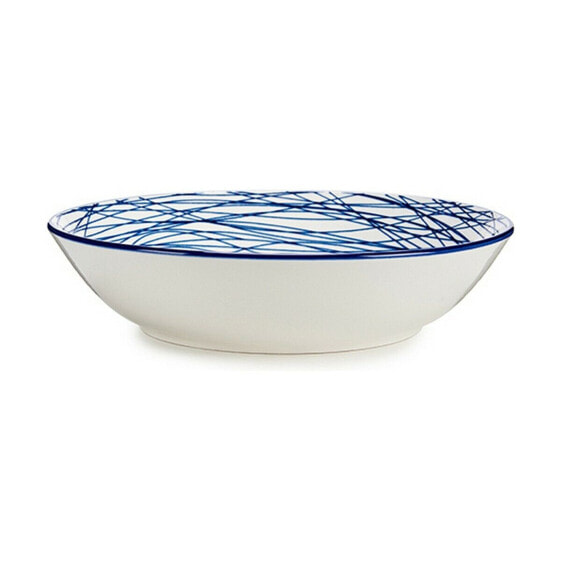 Глубокое блюдо Лучи Фарфор Синий Белый 6 штук (20 x 4,7 x 20 cm)