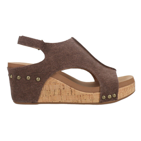 Corkys Carley Studded Wedge Womens Brown Casual Sandals 30-5316-BWCV-Q