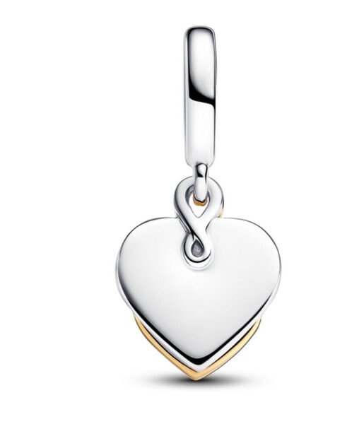 Lab-Grown Diamond Engravable Mom Double Dangle Charm