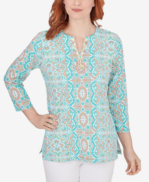 Топ Ruby Rd petite Medallion Knit