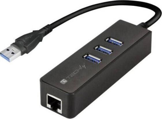 HUB USB Techly 1x RJ-45 + 3x USB-A 3.0 (IDATA-USB-ETGIGA-3U2)