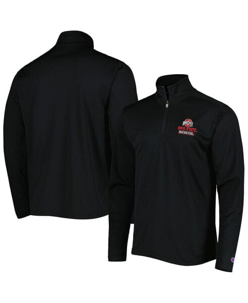 Men's Black Ohio State Buckeyes Textured Quarter-Zip Jacket