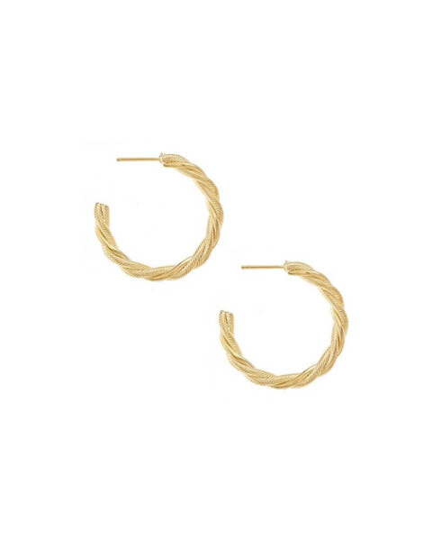 Gold Plated Twisted Hoops