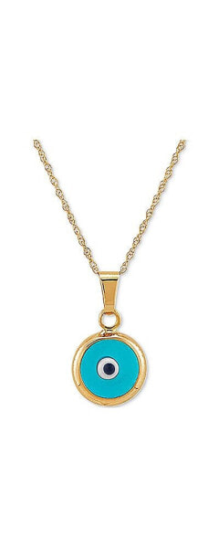 Enamel Evil-Eye 18" Pendant Necklace in 10k Gold