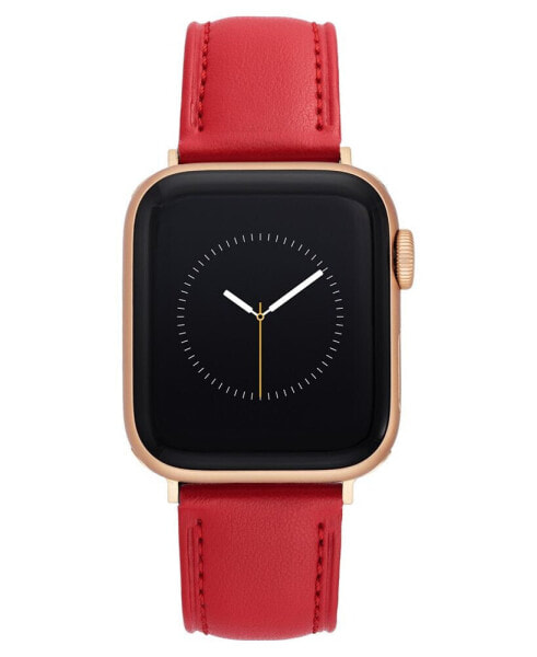 Ремешок для часов Anne Klein Женский кожаный красного цвета, совместимый с Apple Watch 42/44/45/Ultra/Ultra 2
