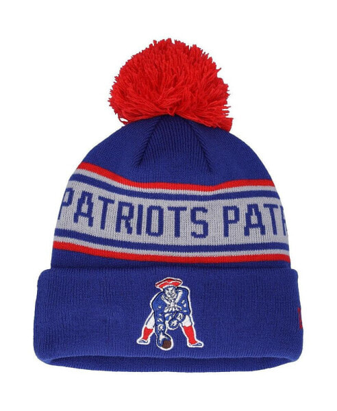 Big Boys and Girls Navy New England Patriots Repeat Cuffed Knit Hat with Pom