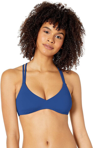 Bikini Lab Womens 184492 Bralette Ink Blue Solids Bikini Top Swimwear Size L