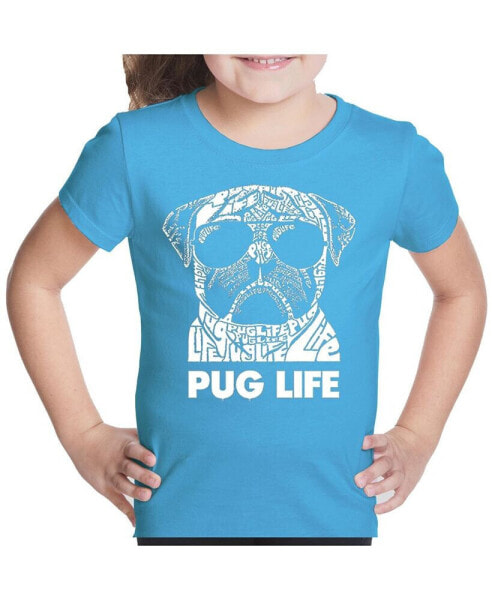 Big Girl's Word Art T-shirt - Pug Life