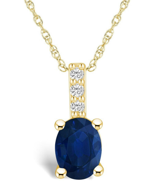 Sapphire (1-1/2 Ct. t.w.) and Diamond Accent Pendant Necklace