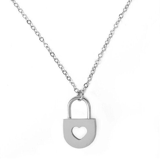 Romantic steel necklace Secret Silver