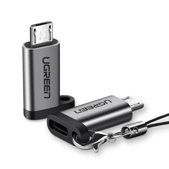 Adapter przejściówka z USB-C na micro USB - szary