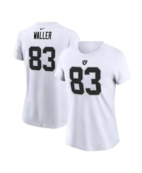 Women's Darren Waller White Las Vegas Raiders Player Name Number T-shirt
