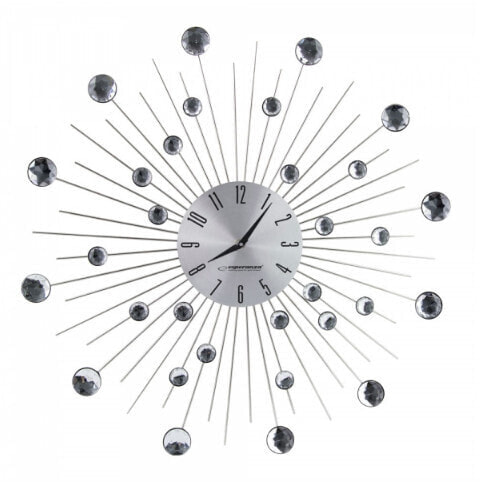 Часы настенные Esperanza EHC002 — AA из нержавеющей стали и алюминия, с стеклянным циферблатом 25 мм
