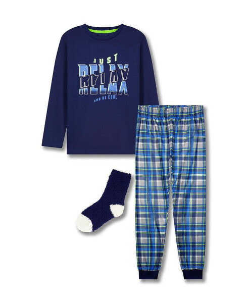 Little Boys Pajama with Socks, 3 Piece Set