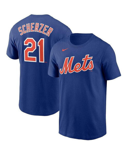 Men's Max Scherzer Royal New York Mets Name and Number T-shirt