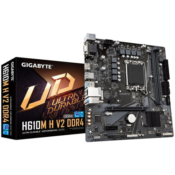 GIGABYTE H610M H V2 DDR4, Intel H610 Mainboard, Sockel 1700, DDR4