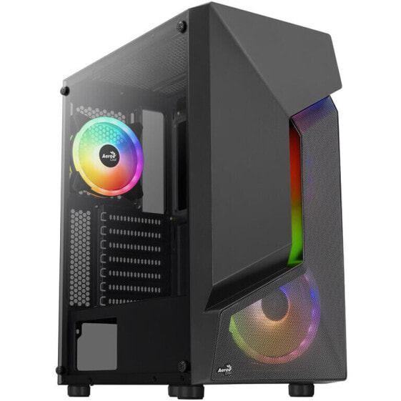 Aerocool Scape-G-BK-v2 Midi-Tower, Tempered Glass, FRGB - schwarz