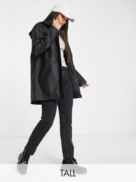 Vero Moda Tall raincoat in black 