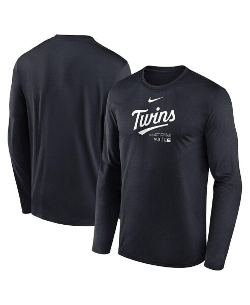 Men's Navy Minnesota Twins Authentic Collection Practice Performance Long Sleeve T-shirt