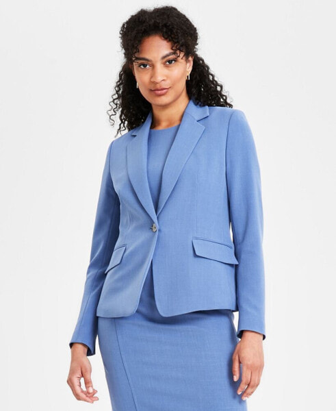 Women's One Button Notched Collar Blazer