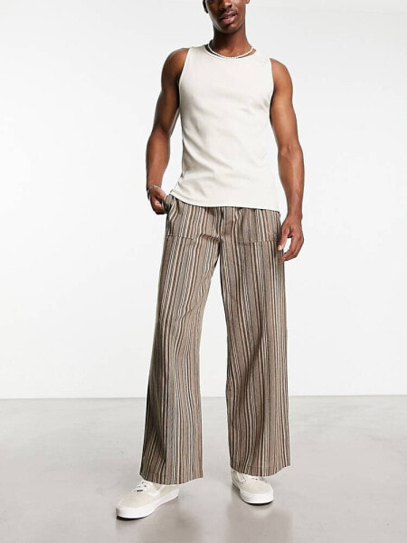 COLLUSION textured trouser in brown